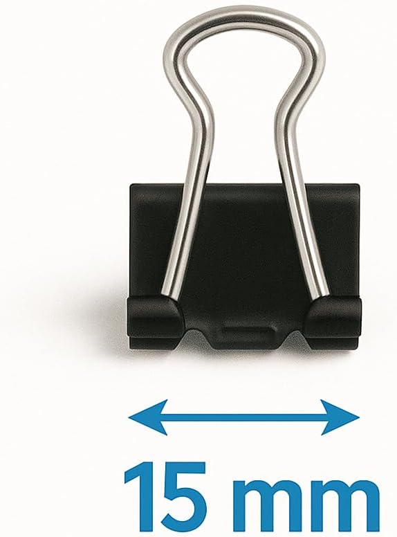240 Pieces Binder Clips - Heavy Duty Metal Clamps for Organizing Papers (Files – Office Supplies – and Schoolwork - Durable – Reusable – Ideal for Home – Office – and Classroom Use (12Pcs 15mm – Black))