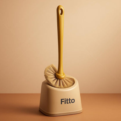 Plastic Toilet Brush – Double-Sided Bristles with Curved Long Handle for Indian Style Toilets