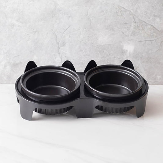 Cat Ceramic Feeding Bowl with Stand – 300ml Capacity – Assorted Colors