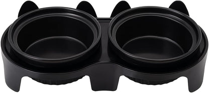 Cat Ceramic Feeding Bowl with Stand – 300ml Capacity – Assorted Colors