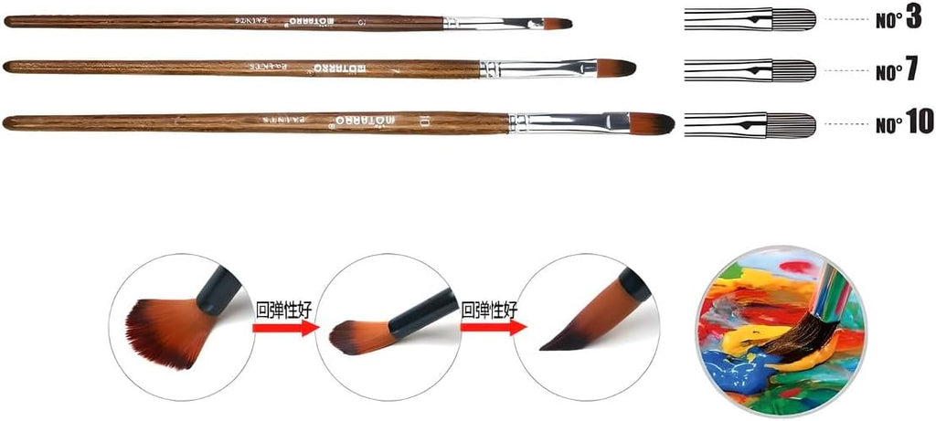 120 Pieces 3 Pieces Painting Brush Set - Round Tips for Art (Drawing – Sketching – Acrylic – Watercolor)