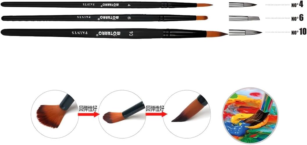 96 Pieces 3 Piece Painting Brush Sets (Point Tips for Detail Painting and Art)