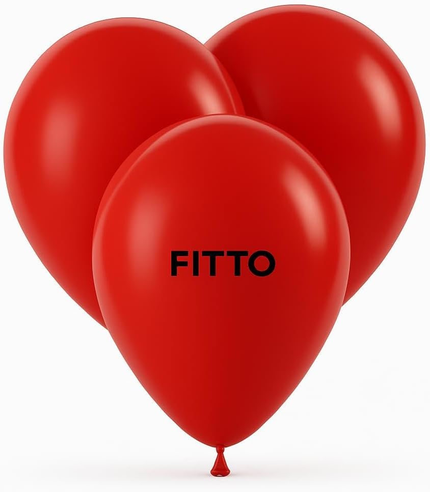 Latex Party Standard Balloons 100 Pcs 12 Inch Red for Weddings, Birthdays, Special Occasions – Bulk Latex Party Supply, Event Decor