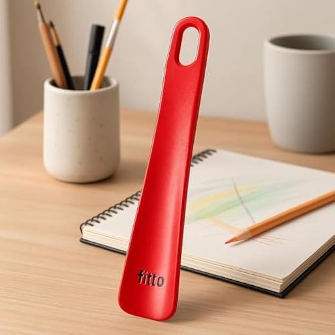 144 Pieces Plastic Shoe Horn Red - Long Shoehorns for Men & Women (Portable Shoe Aid for Boots and Shoes – Lightweight Travel Footwear Accessory)
