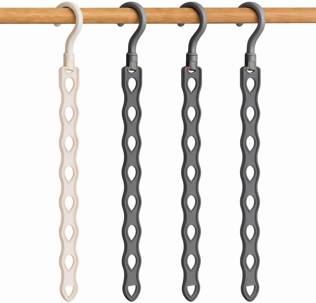 144 Pieces Vertical Clothes Racks (44cm Space-Saving Design – 360° Rotating Hook – PP Material – Set of 4)