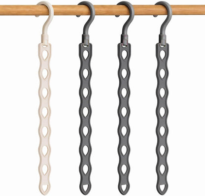 Vertical Clothes Rack – 44cm Space-Saving Design – 360° Rotating Hook – PP Material – Set of 4