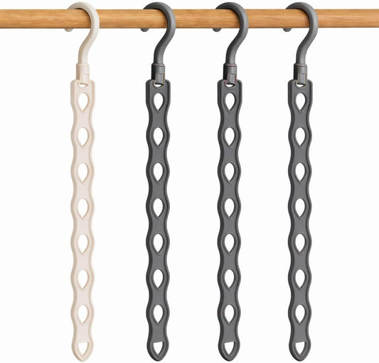 Vertical Clothes Rack – 44cm Space-Saving Design – 360° Rotating Hook – PP Material – Set of 4