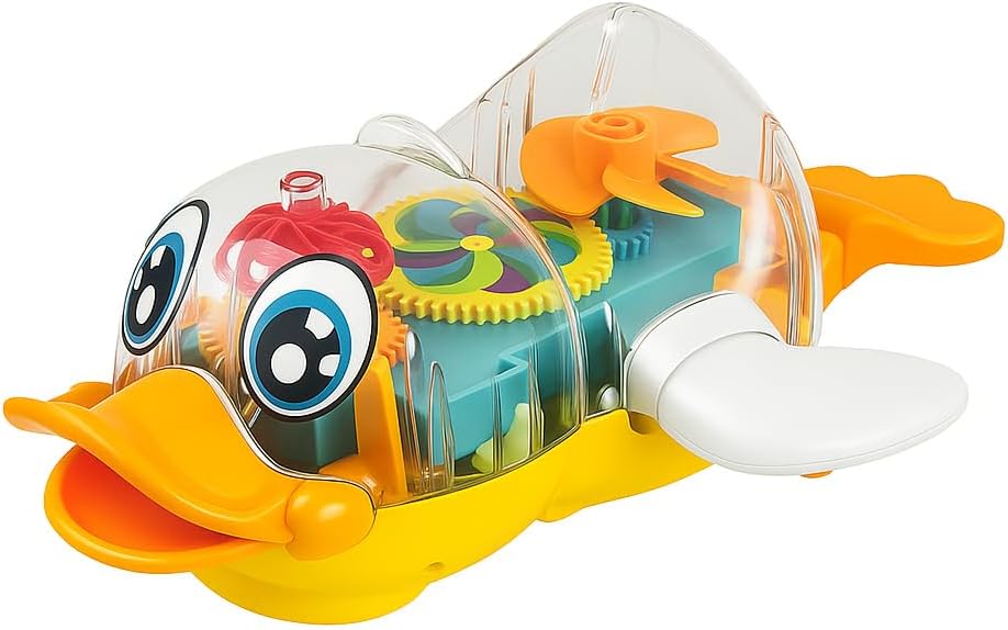 96 Pieces Electric Transparent Concept Gear Ducks (Music Interactive – Universal Walking – Early Education Vehicle – Gift Toys for Children)