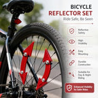 144 Pieces Bicycle Reflector Sets (Red High-Visibility Wheel Spoke and Rear Bike Reflectors with Easy Mounting for Road – Mountain and Commuter Bicycles)