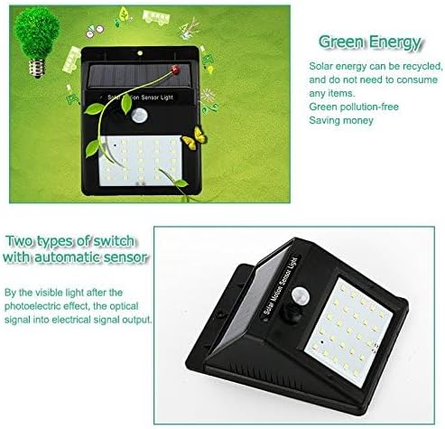 96 Pieces Solar Powered LED Walls (Waterproof – Outdoor Wall Mount Lighting for Garden – Patio – Pathway – Yard – and Home with Motion Sensor – Energy Efficient & Long-Lasting)