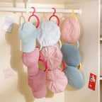 144 Pieces Self-Adhesive Wall-Mounted Hat Storage Racks (Blue + Yellow – Rose Red + Blue – Pack of 2)