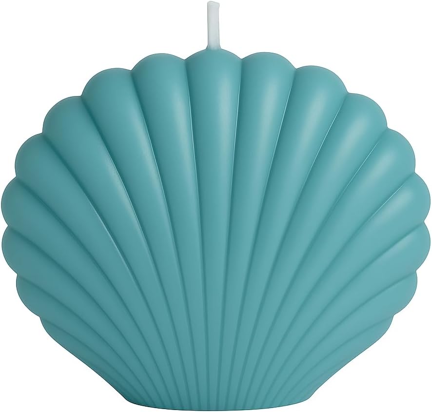 120 Pieces Unique Light Candle in Seashells (Blue Home Decor Candle for Ambient Lighting and Relaxation 8.5x4.6x6cm)
