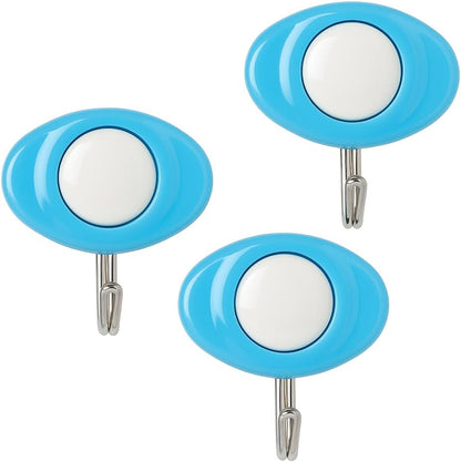 Durable Plastic Hooks Mix Designs 3pcs on Card for Home, Office & Garage