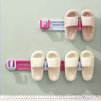 120 Pieces Wall-Mounted Slipper Racks (White & Pink – Adhesive – 1 Pack – Holds 2 Pairs)