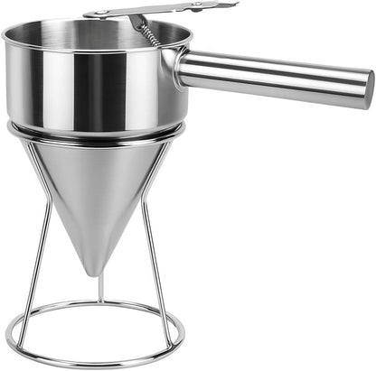 Stainless Steel Pancake Batter Dispenser, Multi-Functional Device with Handle – Perfect for Pancakes, Waffles, Cupcakes, and Baking Needs, Durable and Precise Batter Control, Easy to Use