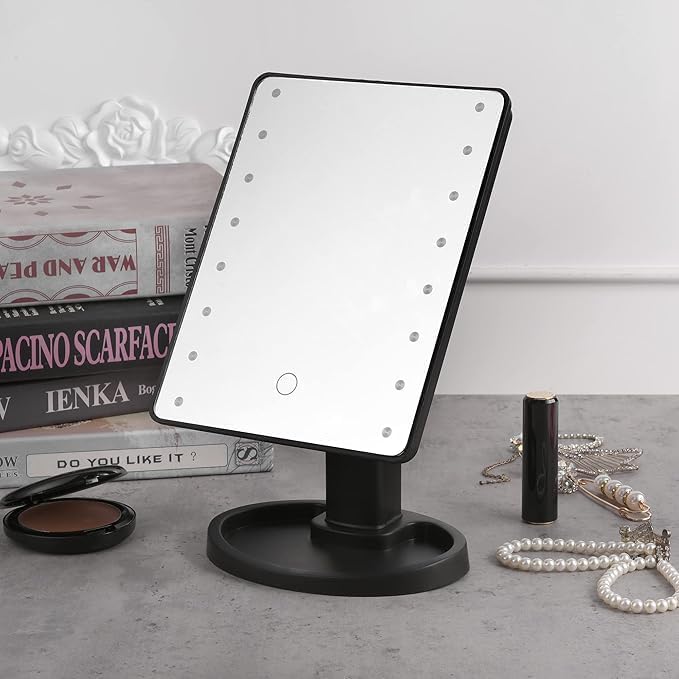 72 Pieces Vanity Mirrors with Lights (Hollywood Makeup Mirror with 9 LED Bulbs – 3 Colors Dimmable Light – 360° Rotation – White - Perfect for Beauty and Grooming)