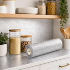 144 Pieces Kitchen Wallpapers (Self Adhesive Waterproof Oil Resistant Wall and Countertop Sticker for Kitchen Backsplash – Cabinets and Home Surfaces – Silver)
