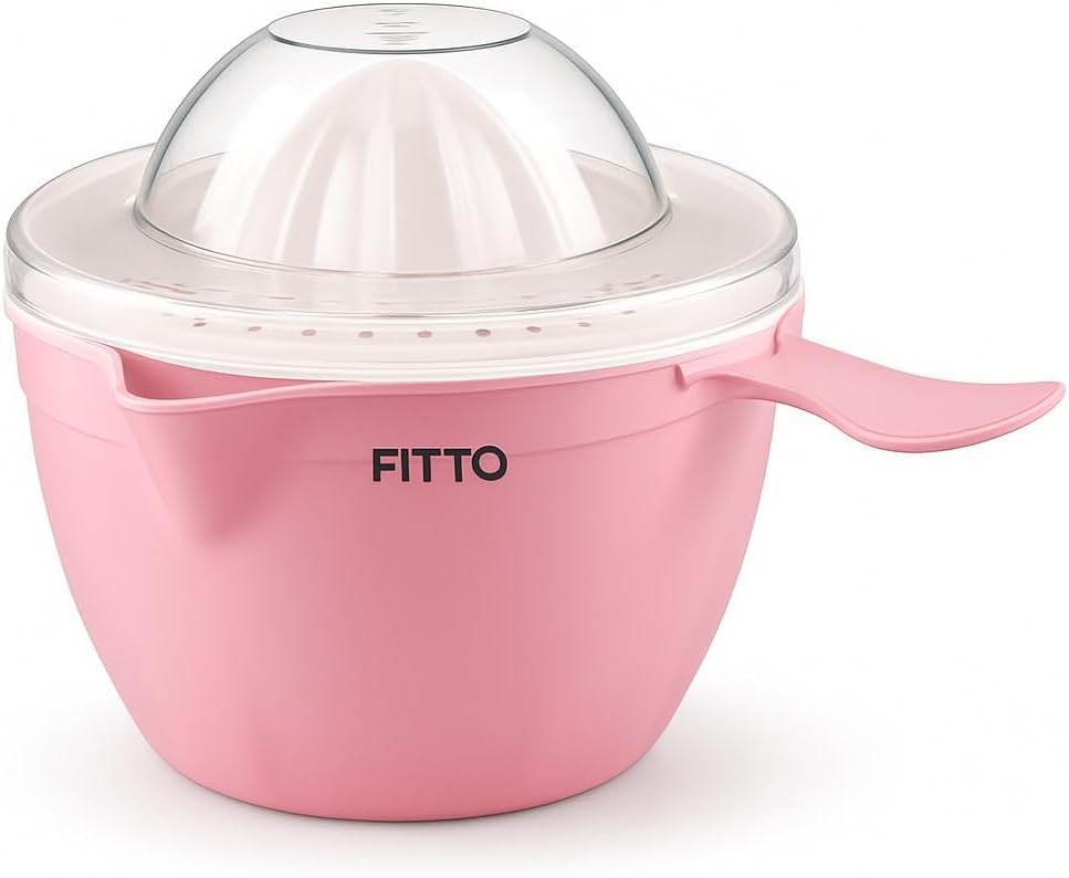 Juicer Plastic, Manual Fruit Juicer Machine, Portable Citrus Squeezer for Orange, Lemon, Grapes, Freshly Squeezed Juice, Kitchen Accessory with Two-Speed Control and Easy Cleaning