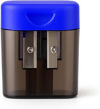120 Pieces Blue Sharpeners with Container - 1 Piece Pencil Sharpener for Office and School