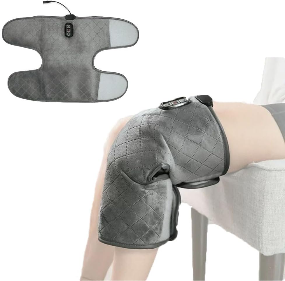 48 Pieces Heated Knee Brace Wrap Supports with Adjustable Temperature (Grey)