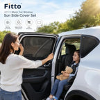96 Pieces 4-Piece Car Side Window Sun Shade Covers (Breathable Mesh UV and Glare Protection – Foldable Privacy Screens for Front and Rear Windows – Black)