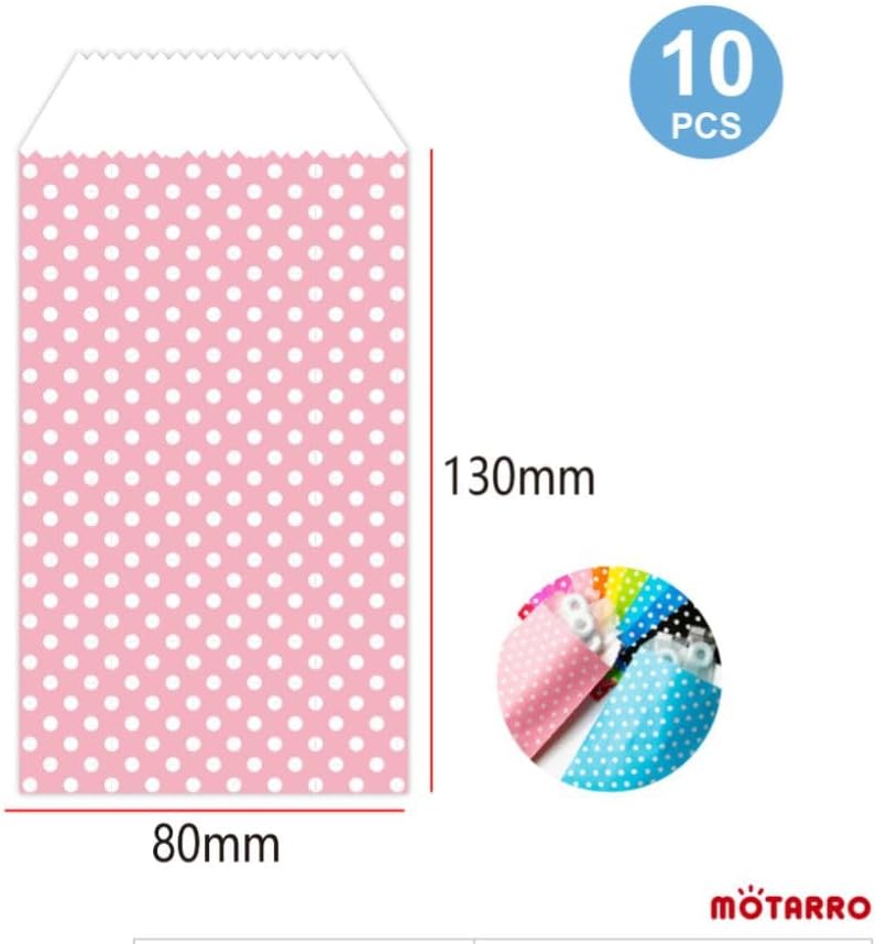 144 Pieces 10 Pieces Food Bags (13x8cm Pink for Deli – Bakery – Takeaway Packaging)