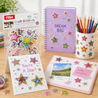 240 Pieces Glitter Star Craft Stickers (Assorted Self-Adhesive Star Shapes for Cards – Journals – Scrapbooks and DIY Decorations)