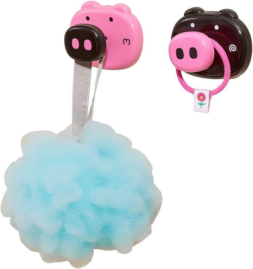 144 Pieces Cartoon Suction Cup Hooks (Fun Black and Rose Red Design Pack Of 2)
