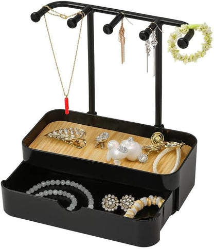 Double Layered Jewelry Storage Rack – Black/White