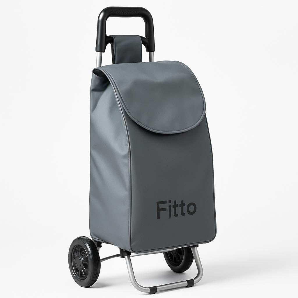 Shopping Trolley with Wheels, Grey, 33L Carbon Steel, 53*31*20CM