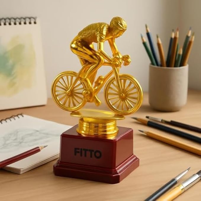96 Pieces Cycling Golden Trophy - Premium Cycling Awards for Competitions and Events