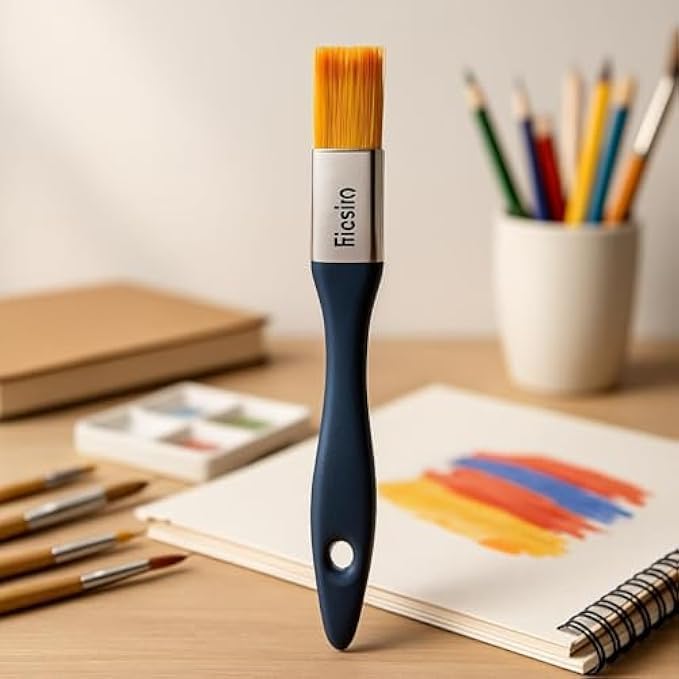 144 Pieces 1 Inch Paint Brush Assorted Colors - Flat Paintbrushes for Acrylic (Oil – Watercolor – Crafts & DIY Touch-Up)