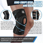 96 Pieces Knee Sleeves (Meniscus Ligament Pads – Lateral Stabilizers – Adjustable Compression – Arthritis Running Basketball Gym – Blue)