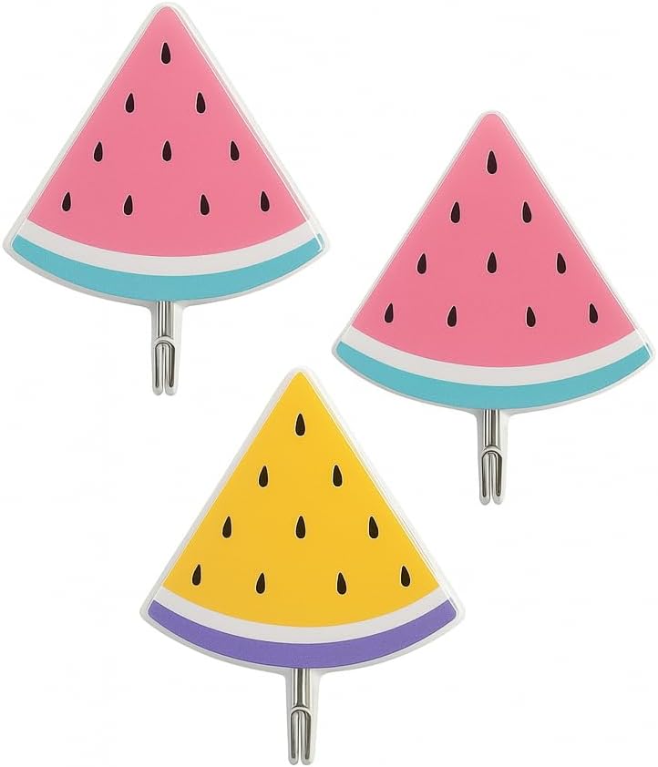 Durable Plastic Hooks Mix Emoji Designs 3pcs on Card