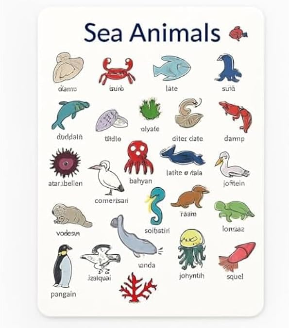 Sea Animals Educational Stickers for Kids – Ocean Animal Stickers for Preschool, Classroom Rewards & Learning Activities