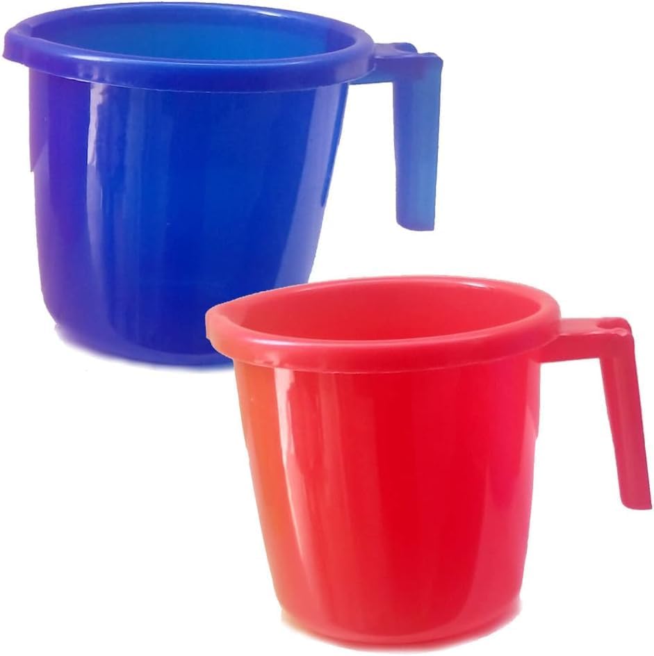 240 Pieces 1500 ML Plastic Mugs with Handle (Durable Lightweight Bathroom Mug for Multipurpose Use – Elegant Design – Large Capacity)