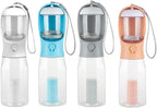 72 Pieces Dog Water & Food Bottles with Poop Bag Dispenser (Blue – 300ml / 600ml)