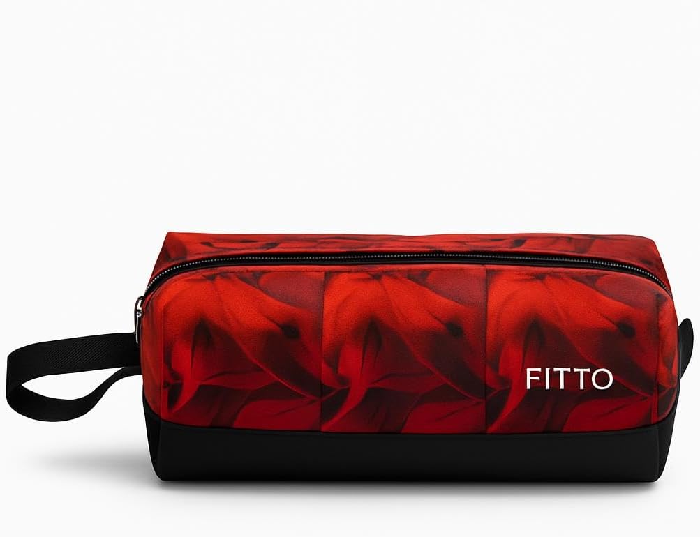 Red Pattern Pencil Pouch 20.5x6.5x5cm School & Office Storage Bag