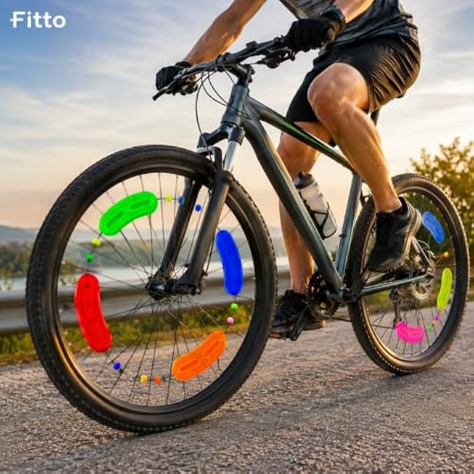 120 Pieces Bicycle Wheel Spoke Reflector Sets (Assorted Colors High-Visibility Clip-On Tire Reflectors for Road – Mountain and Fixed Gear Bikes)