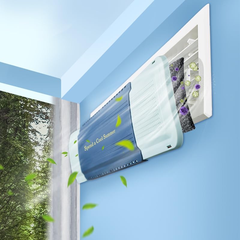 Adjustable Central Air Conditioning Windscreen - Blue