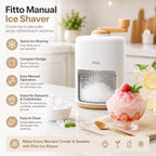72 Pieces Manual Ice Shavers with Hand Crank (Compact Countertop Shaved Ice Maker with Removable Collection Container for Desserts and Cold Drinks – White and Beige)