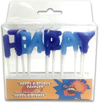 120 Pieces Happy Birthday Letter Candle - Blue Birthday Party Candles with Custom Greeting Accent