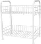 72 Pieces 2-Tier Fruit and Vegetable Racks (Metal Wire Kitchen Storage – Modern Decorative Storage Basket – Compact Organizer for Fruits & Veggies – Durable and Easy to Clean – White)