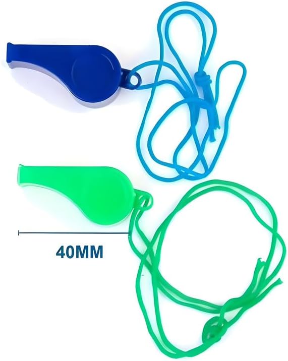 144 Pieces Plastic Whistle 2 Packs (Mixed Colors – Sports – Emergency – Outdoor – Safety Whistles for Kids and Adults)