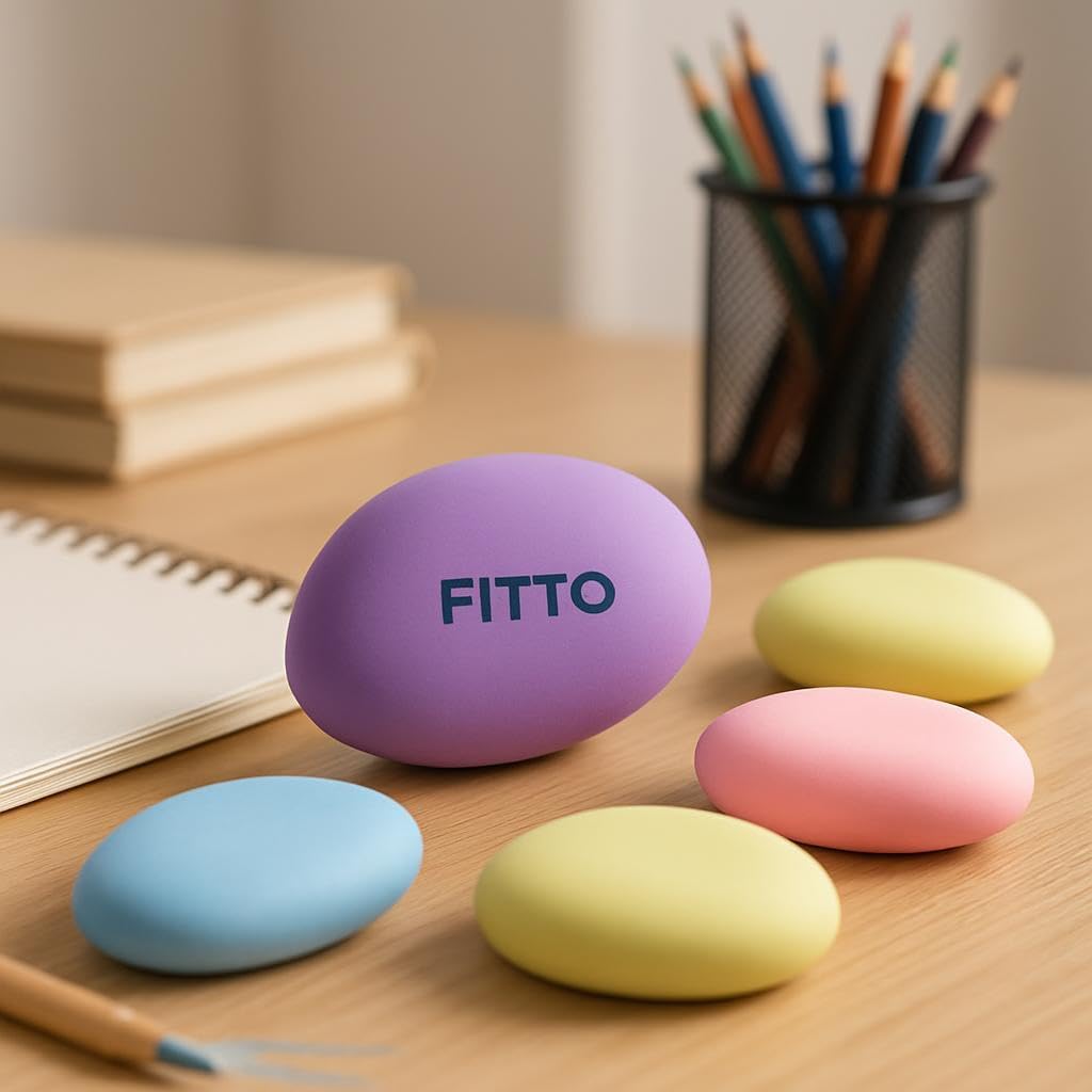 96 Pieces Ergonomic Dust-Free Eraser Sets (20 Pieces – Vibrant Colors – PVC – Phthalates & Latex-Free – Non-Toxic – Soft Grip for Precision Erasing – Perfect for School – Art – Office & Crafts)