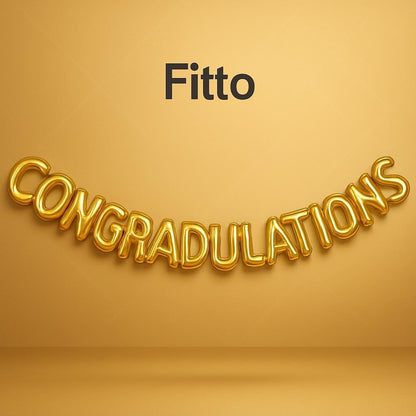 Foil Balloon Kit 40cm 'Congradulations' Gold Letter Balloons for Celebrations - Graduation, Anniversary, Special Occasions, UAE Party Supplies