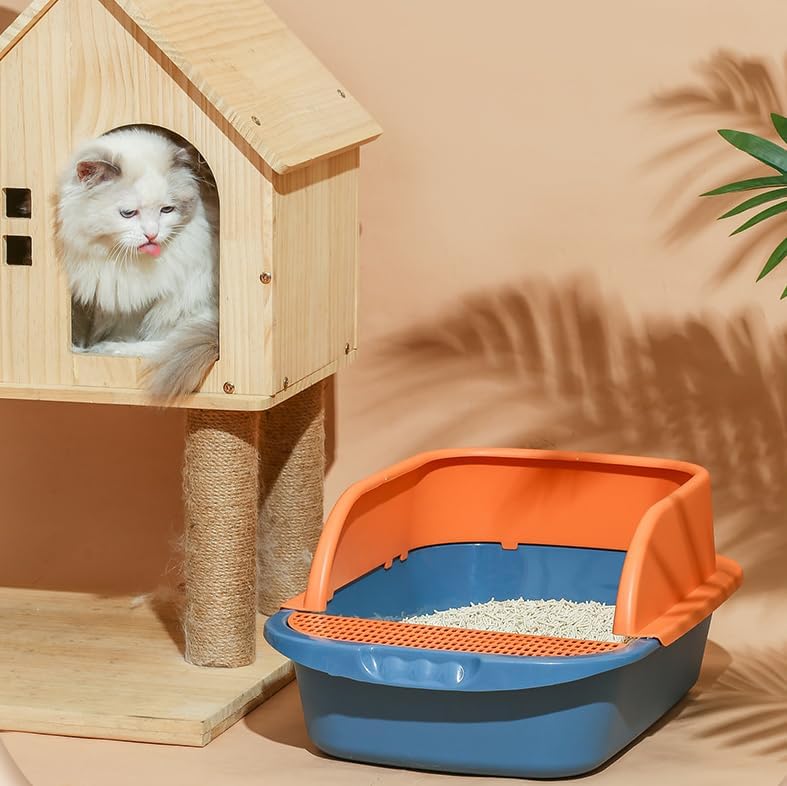 96 Pieces Easy Clean Blue Pet Litter Boxes