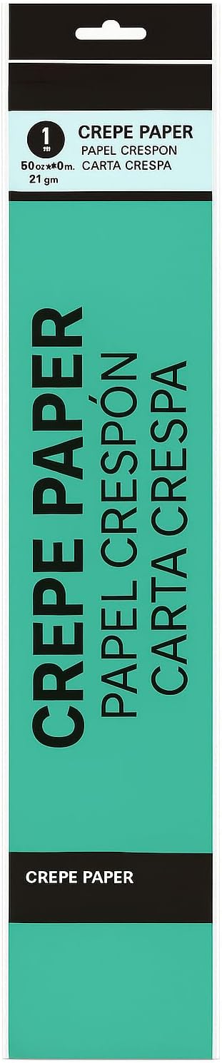 Crepe Paper Roll 200cm x 50cm Aqua Green for Crafts, Decorations, DIY Projects