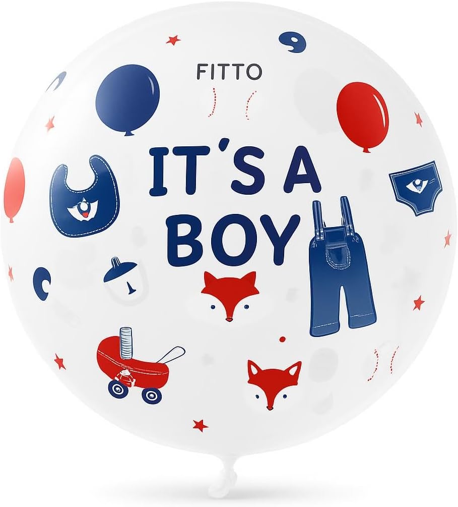 120 Pieces It's a boy Boy Blue Transparent Balloons (45cm)