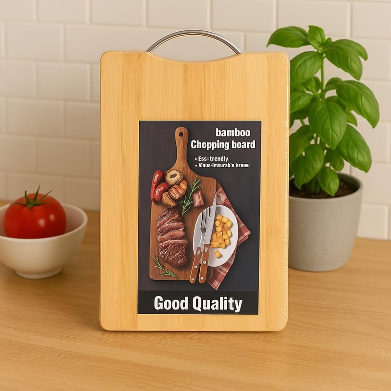96 Pieces Wooden Cutting Boards for Kitchen (Large Chopping Board with Handle – Durable Wood Butcher Block)